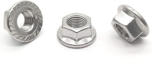 M10x1.0mm 304 Stainless Steel Fine Thread Flange Hex Nuts Lock Nuts 5pcs in Saudi Arabia
