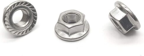 M10x1.0mm 304 Stainless Steel Fine Thread Flange Hex Nuts Lock Nuts 5pcs in Saudi Arabia