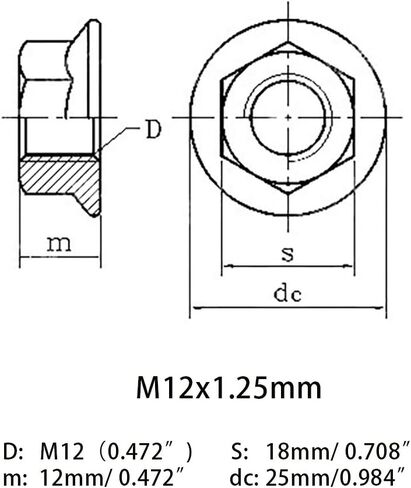 M10x1.0mm 304 Stainless Steel Fine Thread Flange Hex Nuts Lock Nuts 5pcs in Saudi Arabia