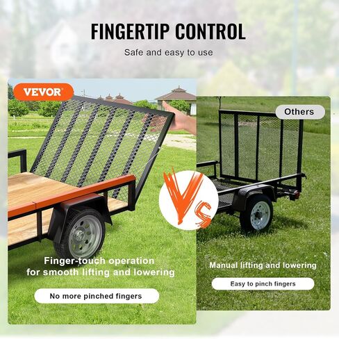 VEVOR Trailer Tailgate Lift Assist, Max 180 lbs Load Capacity, Compatible with Open Utility Trailer Tailgate and Ramp, with 10 to 24 Inches Heights Side Rail and 4 to 6 Feet Height Tail Gate or Ramp in Saudi Arabia