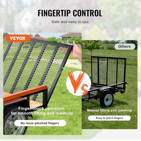 VEVOR Trailer Tailgate Lift Assist, Max 180 lbs Load Capacity, Compatible with Open Utility Trailer Tailgate and Ramp, with 10 to 24 Inches Heights Side Rail and 4 to 6 Feet Height Tail Gate or Ramp in Saudi Arabia