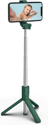 عصا سيلفي، حامل ثلاثي القوائم قابل للتمديد ومحمول وقابل للتمديد مع جهاز تحكم عن بعد لاسلكي متوافق مع جميع الهواتف المحمولة لصور السيلفي والبث المباشر وتسجيل الفيديو، أسود in Kuwait