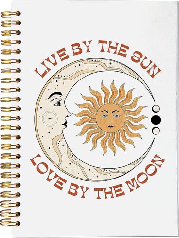 دفتر يوميات الشمس والقمر التارو - مجلة الساحرة، دفتر الساحرة الساحرة، أشياء ساحرة، هدايا التارو للنساء، دفتر ملاحظات حلزوني 5.5 × 8.، دفاتر كتابة in Kuwait