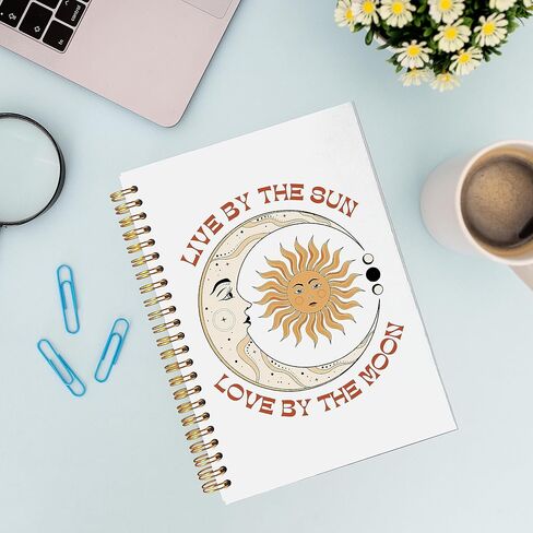 دفتر يوميات الشمس والقمر التارو - مجلة الساحرة، دفتر الساحرة الساحرة، أشياء ساحرة، هدايا التارو للنساء، دفتر ملاحظات حلزوني 5.5 × 8.، دفاتر كتابة in Kuwait