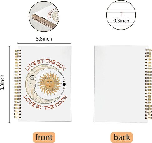 دفتر يوميات الشمس والقمر التارو - مجلة الساحرة، دفتر الساحرة الساحرة، أشياء ساحرة، هدايا التارو للنساء، دفتر ملاحظات حلزوني 5.5 × 8.، دفاتر كتابة in Kuwait