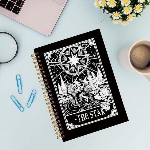 دفتر يوميات الشمس والقمر التارو - مجلة الساحرة، دفتر الساحرة الساحرة، أشياء ساحرة، هدايا التارو للنساء، دفتر ملاحظات حلزوني 5.5 × 8.، دفاتر كتابة in Kuwait