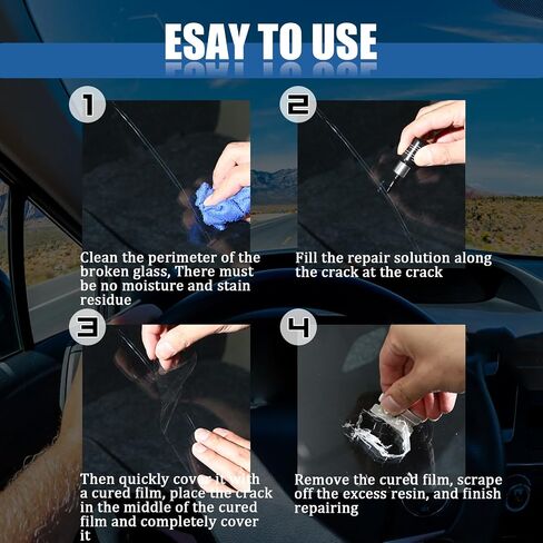 Cracks'Gone Glass Repair Kit, Windshield Repair Kit for Chips and Cracks, Car Window Chip Repair Kit, Cracks Gone Glass Kit Automotive Windscreen Tool, for Fixing Chips and Star Shaped Crack (2pcs) in Saudi Arabia