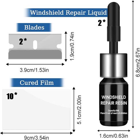 Cracks'Gone Glass Repair Kit, Windshield Repair Kit for Chips and Cracks, Car Window Chip Repair Kit, Cracks Gone Glass Kit Automotive Windscreen Tool, for Fixing Chips and Star Shaped Crack (2pcs) in Saudi Arabia