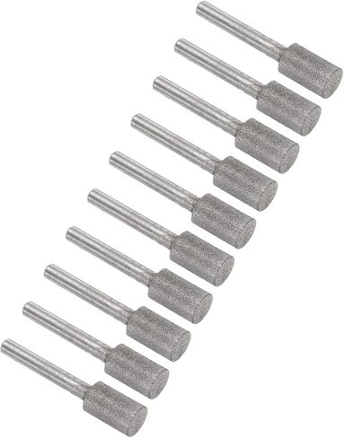 10pcs Diamond Grinding Bit - [12mm Dia 120 Grtis] Cylinder Head Carving Drill Bits Rotary Tool for Carving Polishing Use | 6mm Round Shank in Saudi Arabia