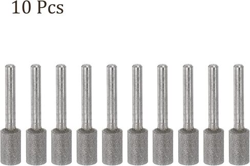 10pcs Diamond Grinding Bit - [12mm Dia 120 Grtis] Cylinder Head Carving Drill Bits Rotary Tool for Carving Polishing Use | 6mm Round Shank in Saudi Arabia