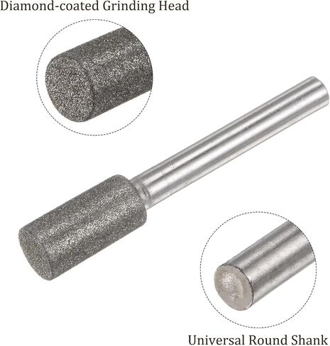 10pcs Diamond Grinding Bit - [12mm Dia 120 Grtis] Cylinder Head Carving Drill Bits Rotary Tool for Carving Polishing Use | 6mm Round Shank in Saudi Arabia