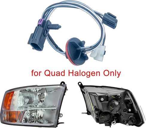 سرج أسلاك المصابيح الأمامية، سرج أسلاك المصابيح الأمامية متوافق مع دودج 2009-2022 رام، 2011-2022 رام 1500، 2012-2018 رام 2500 3500 4500 5500 (للهالوجين الرباعي فقط، قطعة واحدة) in Kuwait