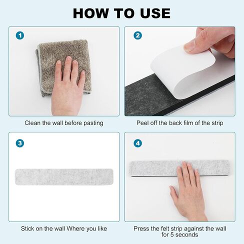 Alistar Felt Pin Board Bar Strips Self-Adhesive Bulletin Board for Bedrooms Offices Home Wall Decoration, Notice Board Cork Board with 35 Push Pins for Paste Notes, Photos, Schedules（Black） in Saudi Arabia