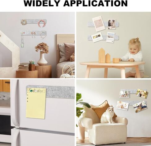 Alistar Felt Pin Board Bar Strips Self-Adhesive Bulletin Board for Bedrooms Offices Home Wall Decoration, Notice Board Cork Board with 35 Push Pins for Paste Notes, Photos, Schedules（Black） in Saudi Arabia