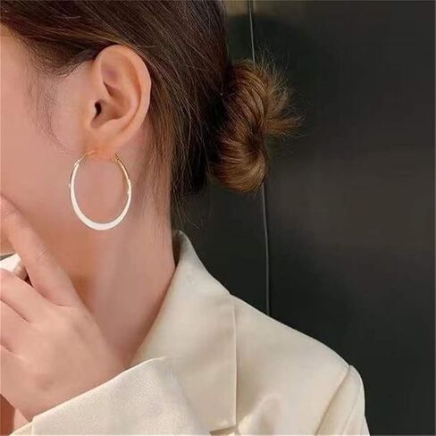 أقراط دائرية كبيرة من المينا متعدد الألوان أقراط دائرية كبيرة للنساء والفتيات مجوهرات عصرية مبالغ فيها in Saudi Arabia
