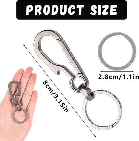 Titanium Carabiner Keychain And Keyring Bottle Opener Keychain EDC Key Clip Minimalist Keychain in Saudi Arabia