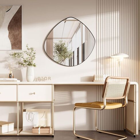 DDK Irregular Wall Mounted Mirror, Irregular Wall Mirror, Framed Modern Decorative Vanity Mirrors for Living Room, Bedroom, Bathroom, Entryway, Hallway(28.5" x27.5") in Saudi Arabia