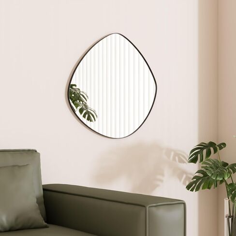 DDK Irregular Wall Mounted Mirror, Irregular Wall Mirror, Framed Modern Decorative Vanity Mirrors for Living Room, Bedroom, Bathroom, Entryway, Hallway(28.5" x27.5") in Saudi Arabia