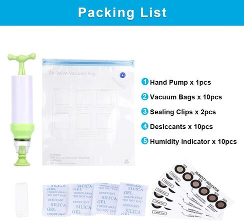 Sovol Vacuum Sealed Bags, Filament Storage Kit for 3D Printer, Vacuum Compression Storage Bags, Prevent and Monitor Moisture - 10 Bags with 1 Hand Pump, 10 Desiccant & 10 Humidity Indicator Cards in Saudi Arabia
