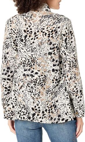 MULTIPLES Women's Roll Tab Long Sleeve 2-Pocket Hidden Zip Snap Front Jacket in Saudi Arabia