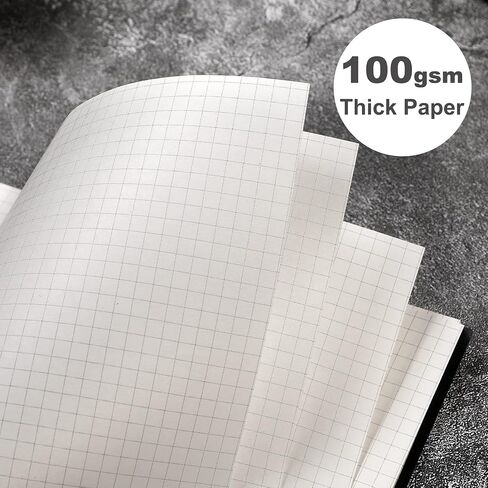 Yoment Graph Paper Spiral Notebook A5 Graphing Notebook 160 Pages Graph Paper Notebook Spiral Bound Waterproof Plastic Hardcover Spiral Journal 5x7 Grid Notebooks for Note Taking,Black in Saudi Arabia