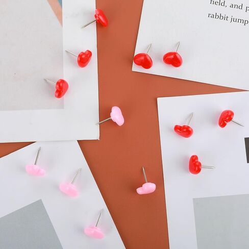 100 Pcs Heart Push Pins 0.47 Inch Cute Thumb Tacks Red Pink Push Pins Decorative Push Pins Flat Head Thumb Tacks Love Heart Push Pins for Bulletin Board Posters Photos Maps Office Home Decorative in Saudi Arabia