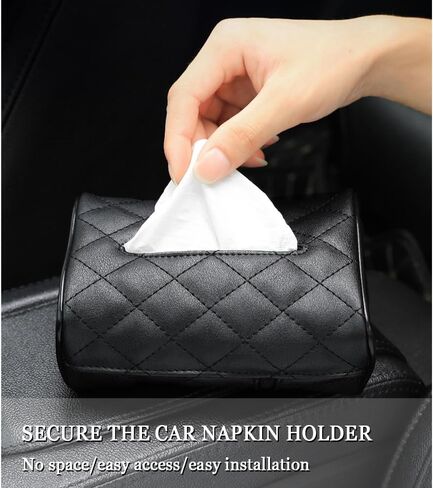حامل مناديل السيارة، حامل صندوق مناديل جلدي ناعم من الألياف الدقيقة لقناع السيارة ومسند رأس وحدة التحكم المركزية في أي مكان، ملحقات داخلية عالمية للسيارة in Kuwait