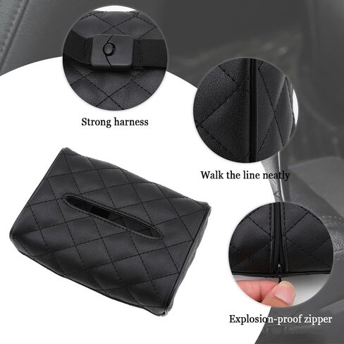 حامل مناديل السيارة، حامل صندوق مناديل جلدي ناعم من الألياف الدقيقة لقناع السيارة ومسند رأس وحدة التحكم المركزية في أي مكان، ملحقات داخلية عالمية للسيارة in Kuwait