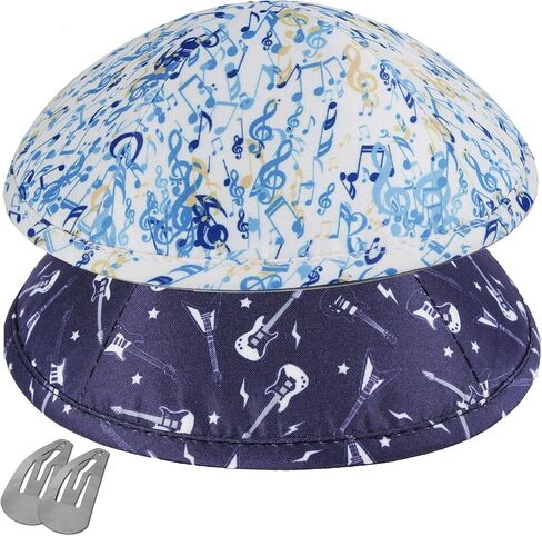 صهيون يهودية الموسيقية Kippahs 6 "الملاحظات الموسيقية والآلات تصميم Kippot بار/بات ميتزفه الزفاف Chuppah السائبة Yamakas ث/مشبك in Saudi Arabia