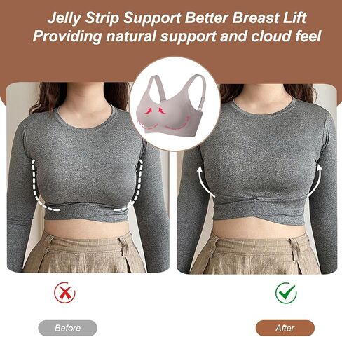 OEAK Womens Seamless Push Up Bras No Underwire Full Coverage Comfortable Bra V Neck Bralettes Wireless Everyday Bra in Kuwait