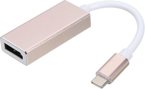 محول MECCANIXITY من النوع C إلى منفذ العرض (DP) محول فيديو كابل USB-C جهاز HD DP خارجي للتلفزيون عالي الدقة وأجهزة العرض والشاشة، لون ذهبي in Saudi Arabia