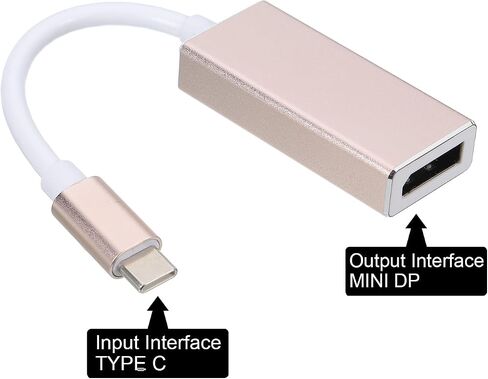 محول MECCANIXITY من النوع C إلى منفذ العرض (DP) محول فيديو كابل USB-C جهاز HD DP خارجي للتلفزيون عالي الدقة وأجهزة العرض والشاشة، لون ذهبي in Saudi Arabia