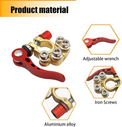 4 Pieces Battery Terminal Connectors Kit - 4 Way Quick Release Disconnect Battery Terminals，Positive Negative Battery Cable Ends for Car Battery Terminal with SAE/JIS Type A Posts in Saudi Arabia