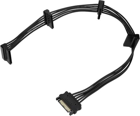 موصل مقسم الطاقة Ullnosoo SATA، كابل مقسم الطاقة 15 دبوس SATA إلى 4 SATA ينطبق على HDD/SSD/محركات الأقراص الضوئية كابل طاقة Sata in Kuwait
