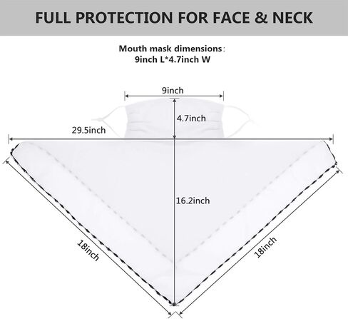 9 Pieces Chiffon Neck Gaiter Earloops Face Bandana Scarf Sun UV Protection Head Wraps for Women in Saudi Arabia