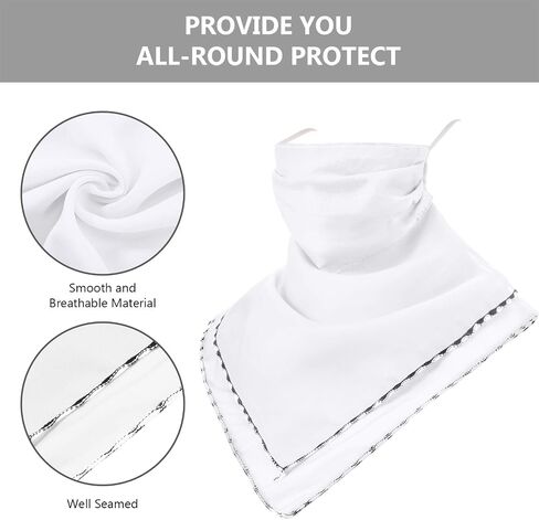 9 Pieces Chiffon Neck Gaiter Earloops Face Bandana Scarf Sun UV Protection Head Wraps for Women in Saudi Arabia