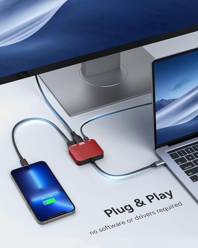 محول USB C إلى HDMI، محول Vilcome من النوع C إلى HDMI متعدد المنافذ مع منفذ USB من النوع C PD ومنفذ USB 3.0، محول HDMI إلى USB C لأجهزة MacBook Pro/Air، Ipad Pro/Air، Dell XPS 13/15 in Saudi Arabia