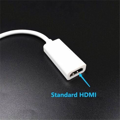 محول Mini DisplayPort إلى HDMI Mini DP ذكر إلى HDMI أنثى محول HD 1080P TB 2.0 لـ Air/Pro، Pro/Dock، شاشة، جهاز عرض أبيض 6.3 بوصة in Kuwait