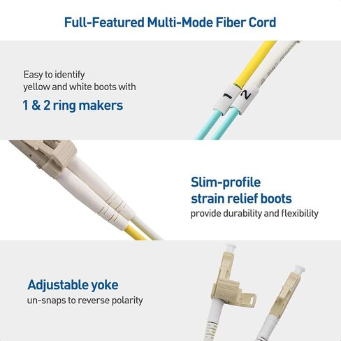 Cable Matters 10Gb 40Gb OFNP Plenum Rated Multimode Duplex 50/125 OM3 Fiber Cable (LC to SC Fiber Optic Cable, SC to LC Fiber Patch Cable) 2m in Saudi Arabia