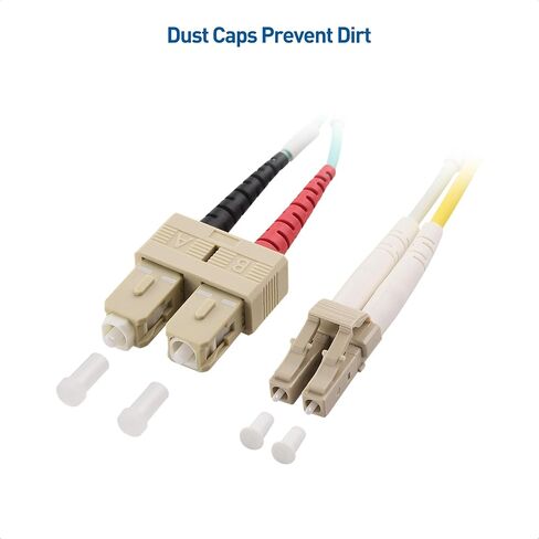 Cable Matters 10Gb 40Gb OFNP Plenum Rated Multimode Duplex 50/125 OM3 Fiber Cable (LC to SC Fiber Optic Cable, SC to LC Fiber Patch Cable) 2m in Saudi Arabia