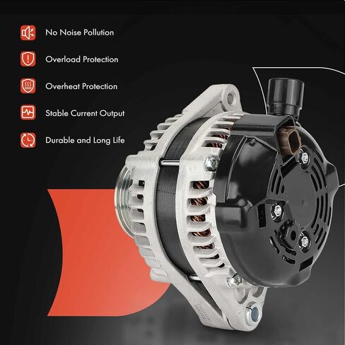 A-Premium Alternator Compatible with Honda Odyssey 2014 2015 2016 2017 3.5L, 12V 130A 6-Groove Clutch Pulley Clockwise, Replace# 31100RV0A12, 31100RV0A12RM in Saudi Arabia