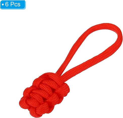 PATIKIL Zipper Pulls Replacement, 6 Pack Extension Cord Handle Fix Pull Tab Extender Fixer Slider Head Repair Kit for Luggage Backpack Jacket, Red in Saudi Arabia