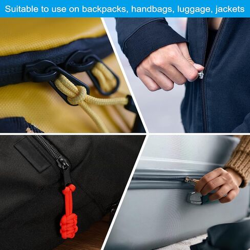 PATIKIL Zipper Pulls Replacement, 6 Pack Extension Cord Handle Fix Pull Tab Extender Fixer Slider Head Repair Kit for Luggage Backpack Jacket, Red in Saudi Arabia