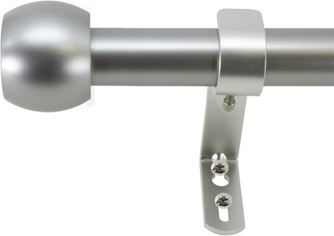 Decopolitan 29546-AS18 Knob Curtain Rod Set, 18 to 36 Inches, Silver in Kuwait