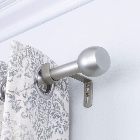 Decopolitan 29546-AS18 Knob Curtain Rod Set, 18 to 36 Inches, Silver in Kuwait