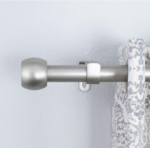 Decopolitan 29546-AS18 Knob Curtain Rod Set, 18 to 36 Inches, Silver in Kuwait