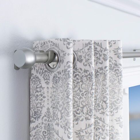 Decopolitan 29546-AS18 Knob Curtain Rod Set, 18 to 36 Inches, Silver in Kuwait