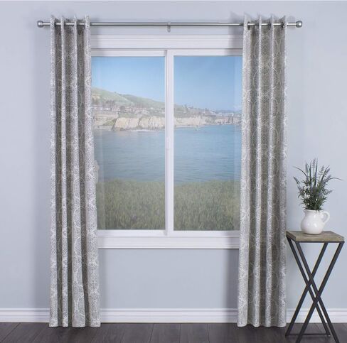Decopolitan 29546-AS18 Knob Curtain Rod Set, 18 to 36 Inches, Silver in Kuwait