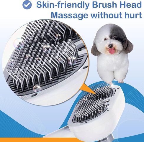 4 In 1 Cat Steam Brush, Self Cleaning, Anti Static Shedding Spray Comb, Hair Removal, Misting Indoor Steamy Grooming Brush for Dog & Pet, Water Spritz Defur with Cloud & Pet Care (White Pro) in Saudi Arabia