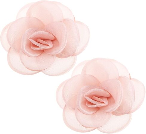 2Pcs Rose Flower Shoe Clips Rose Shoe Buckles Shoes Decorative Charms Removable Shoe Buckle Accessories for Women Lady Girls 6.5cm Pink in Saudi Arabia